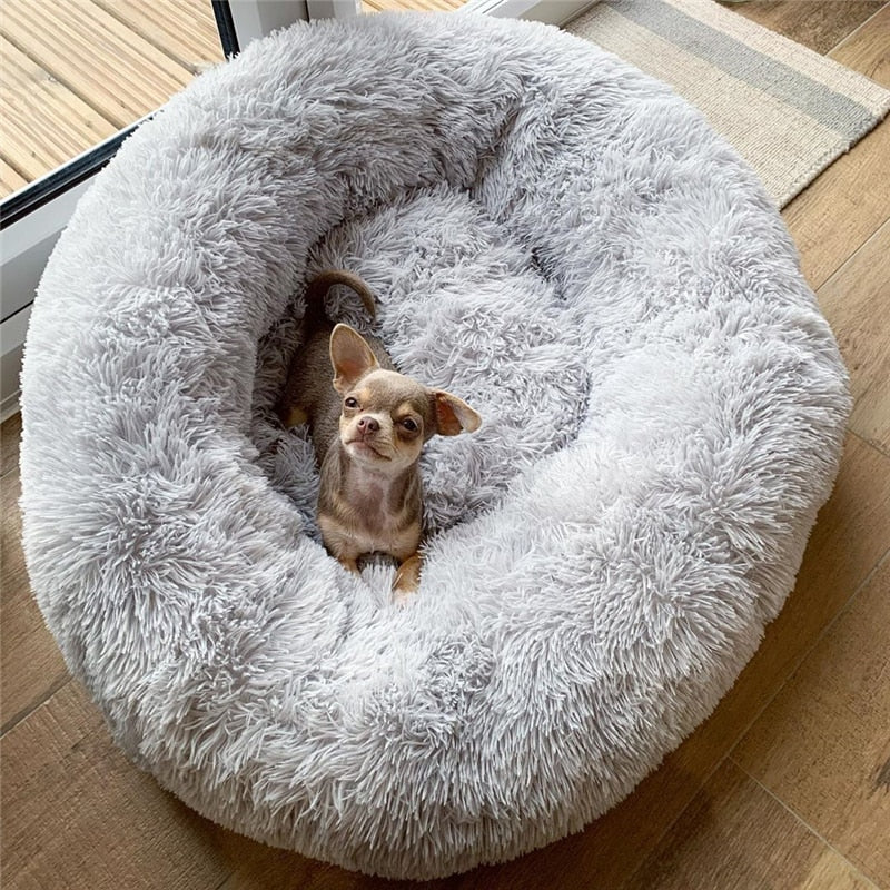 Super Soft Plush Dog Bed - Washable Velvet Pet Sofa & Kennel