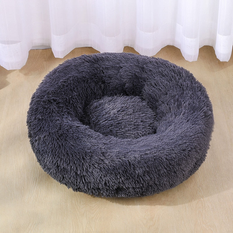 Super Soft Plush Dog Bed - Washable Velvet Pet Sofa & Kennel